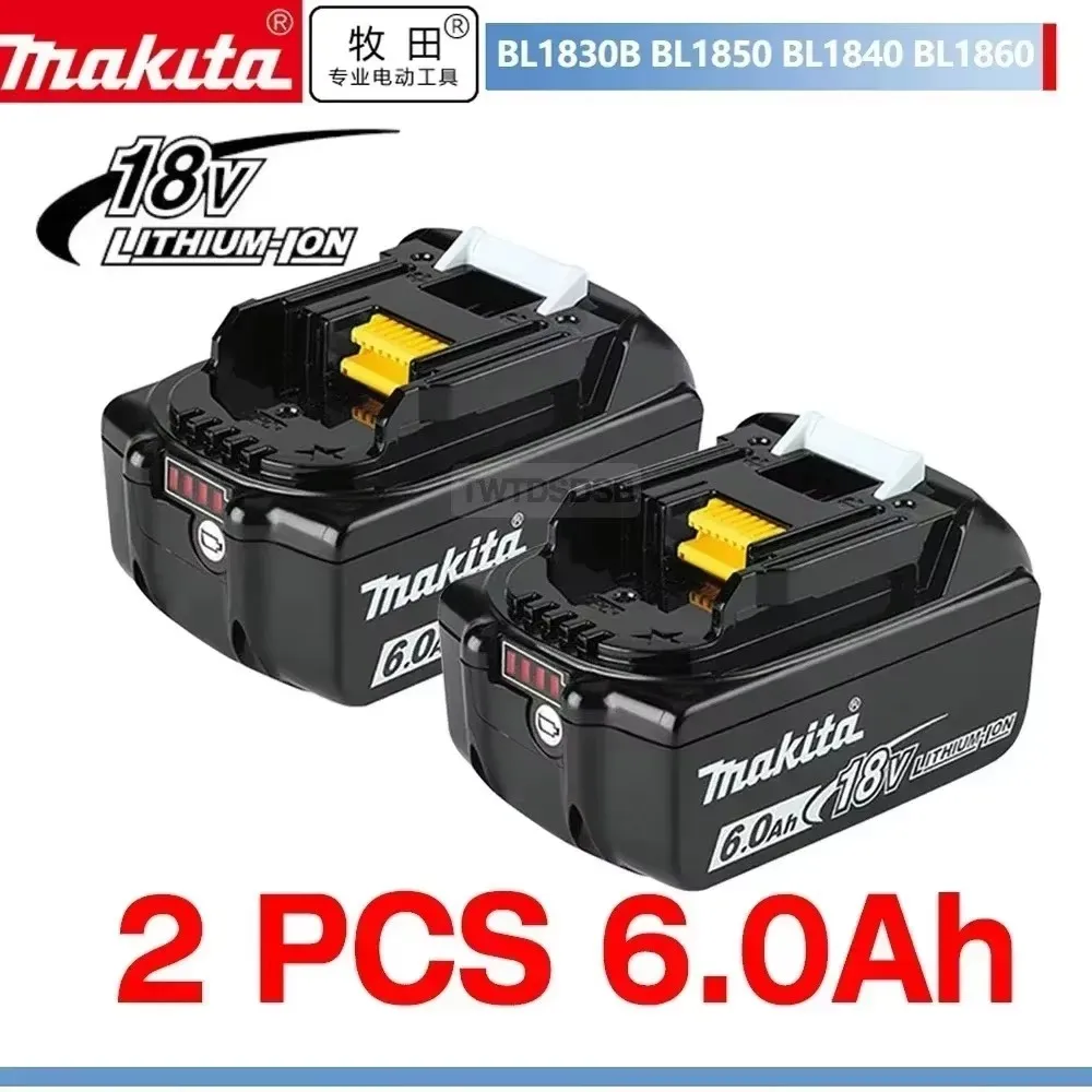 100% Originele Makita 6Ah voor Makita 18V Batterij BL1830B BL1850B BL1850 BL1840 BL1860 BL1815 Vervanging Lithium Batterij