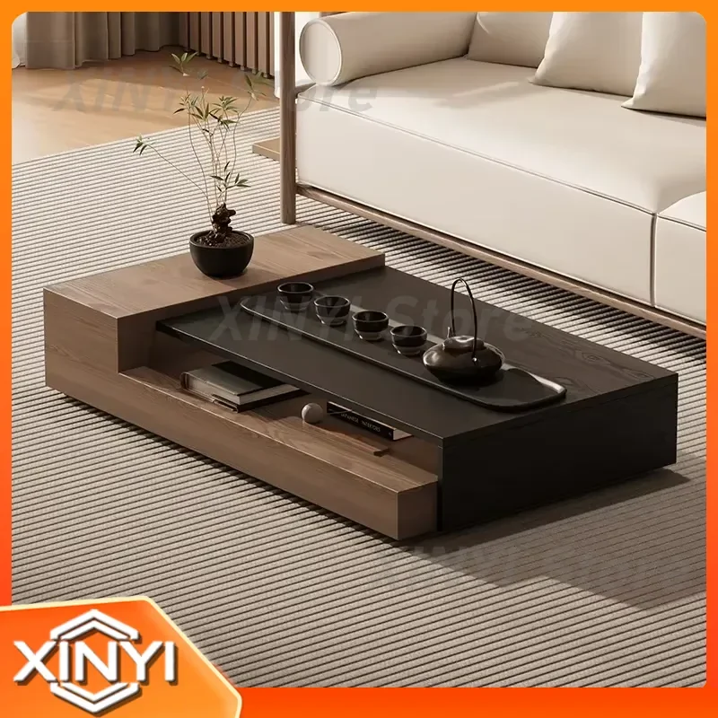 Mid-Century Modern Solid Wood Tea Table for Home Living Room Designer Rectangular Coffee Table LD008