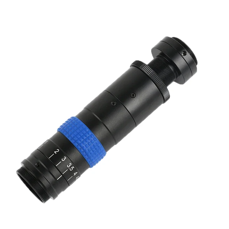 120X Parfocal Continuous Zoom C Mount Optical Lens  Adjustable Eyepiece Height for HDMI VGA USB Industry Video Microscope Camera