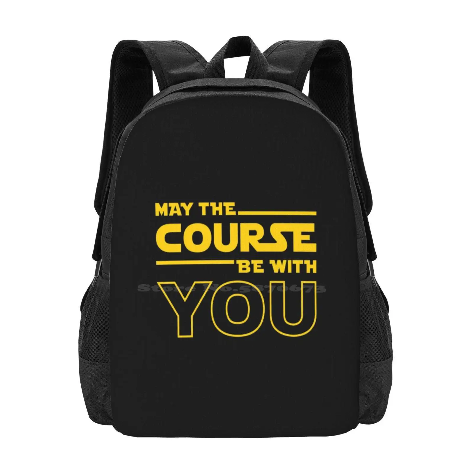 May The Course Be With You Pattern Design Laptop Travel School Bags Force May The Course Be With You Funny Pun Meme Quote