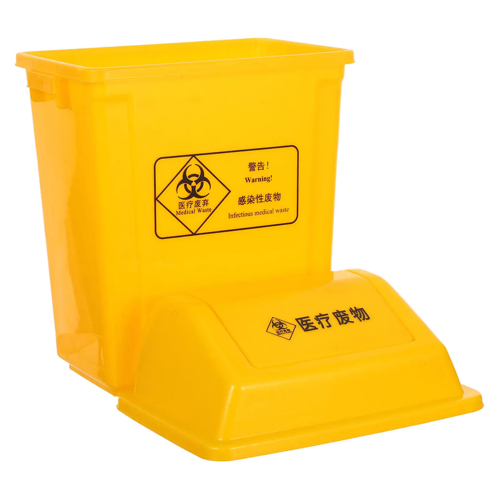 10L Waste Disposal Bin Yellow Impact Resistant Clinical Hazardous Waste Container Seamless Easy Clean Needle Trash