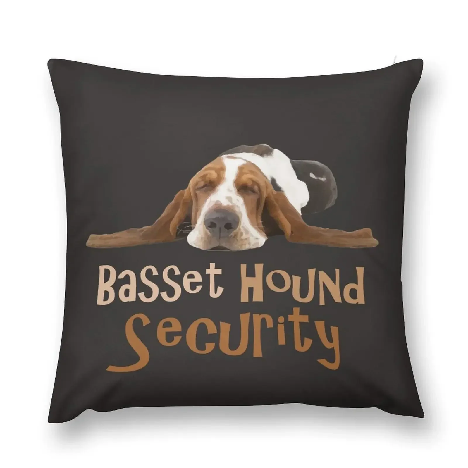 

Funny Basset Hound Security Design Throw Pillow New year pillow cover christmas pillow