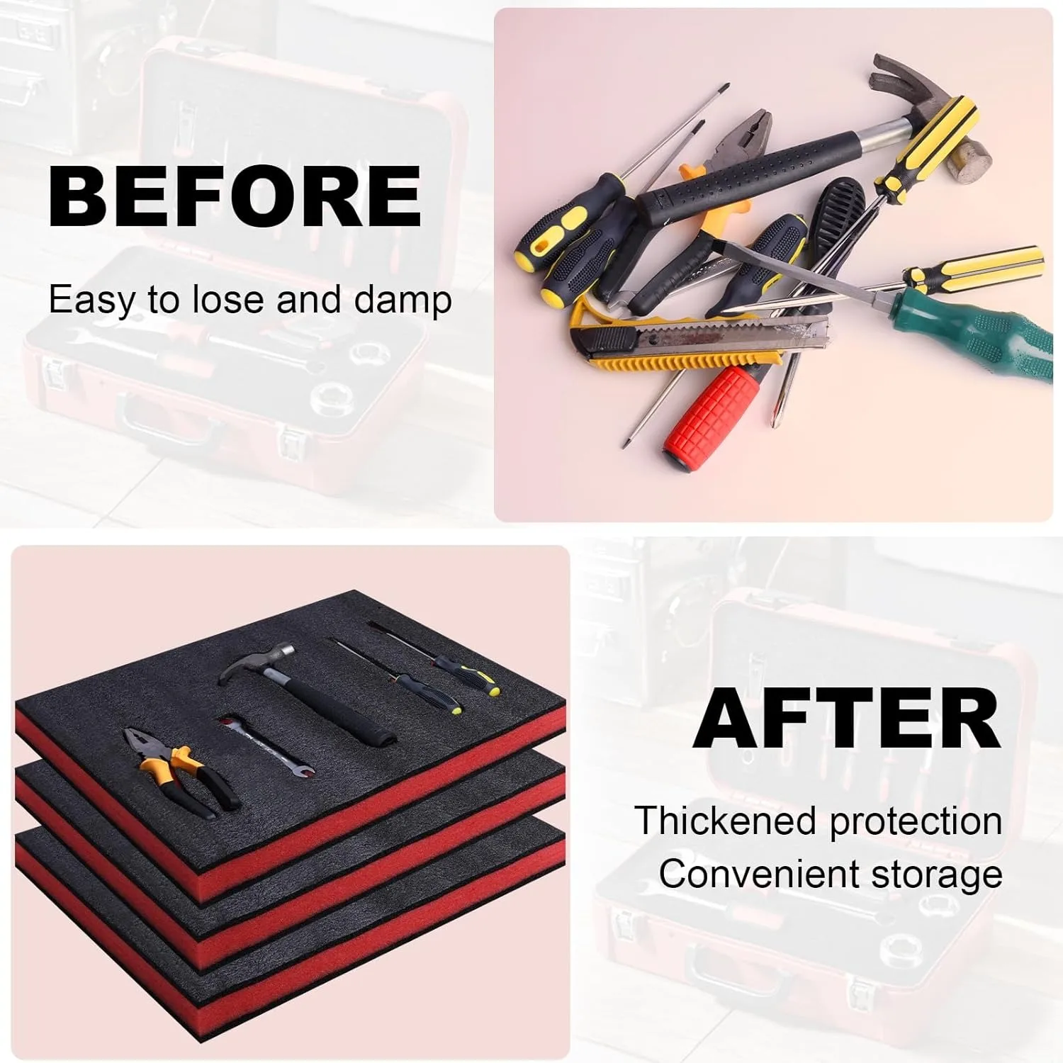 5/4/3Pcs Tool Box Foam Inserts Packing Foam Pads Camera Case Cushioning Insert Sheet for Transport DIY Crafts Toolbox Liner