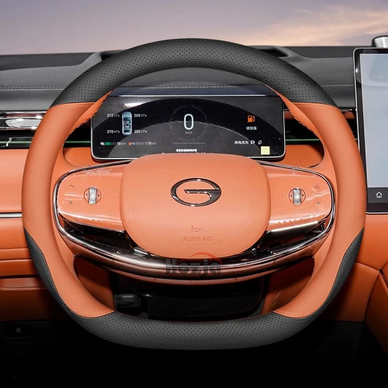 

Leather Car Steering Wheel Cover for GAC GS3 GS4 GS7 S7 GA3S E8 EMPOW EMZOOM GA6 Interior Accessories