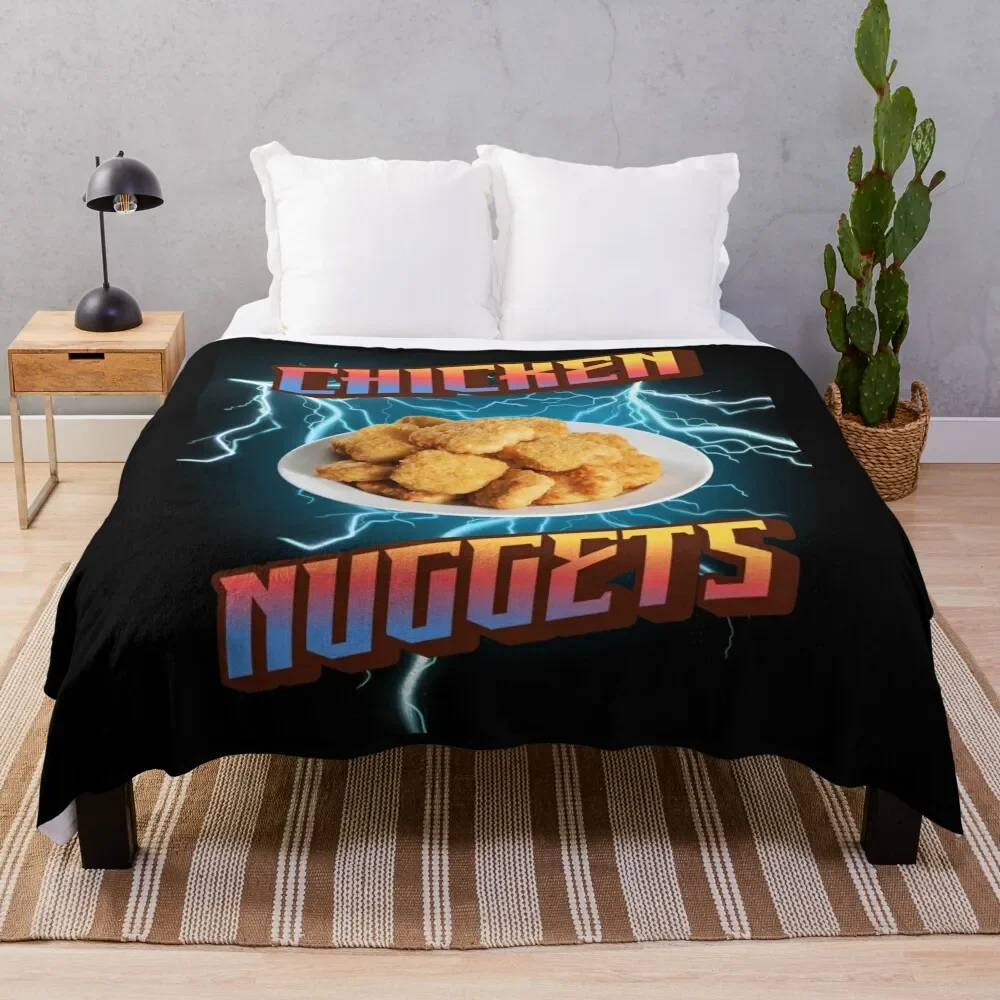 

Chicken Nuggets,Funny Heavy Metal, Rap Bootleg Style Retro Chicken Nuggets, Chicken Nuggets Bootleg Throw Blanket anime Blankets