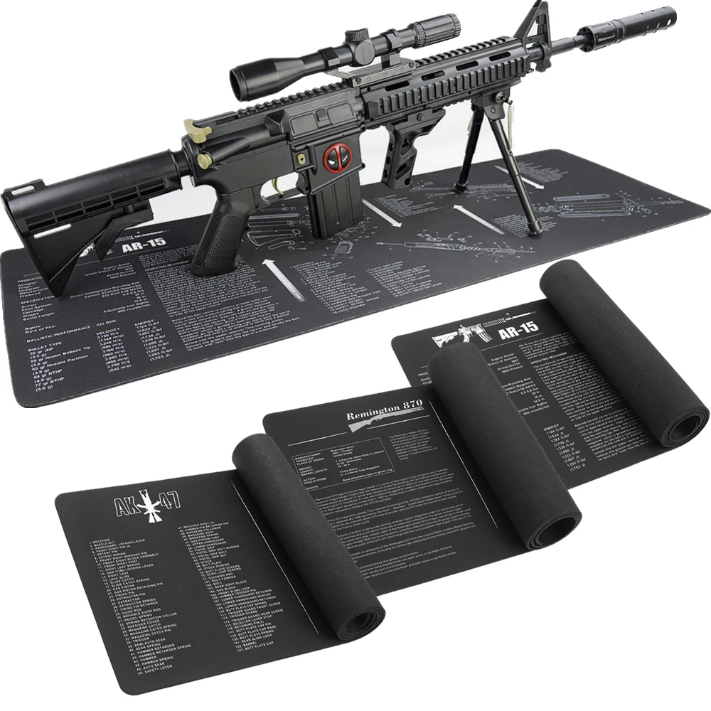 Gun Smith Armorer with Parts Diagram and Instructions Mouse Pad for AR-15 AK47 Remington 870 Cleaning Rubber Mat 36