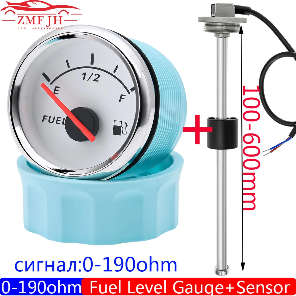 BSP1 1/4 Thread Fuel Level Sensor+52mm Fuel Level Gauge 0-190ohm Oil Meter Red Car Boat Yacht Oil Float Sensor 100~550mm Custom