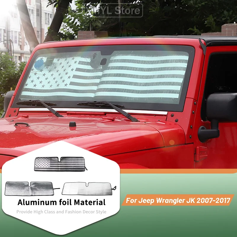 Aluminum Foil Silver Car Visor Sunscreen Window Sun Shade Cover For Jeep Wrangler JK 2007-2017 for TJ 1997-2006