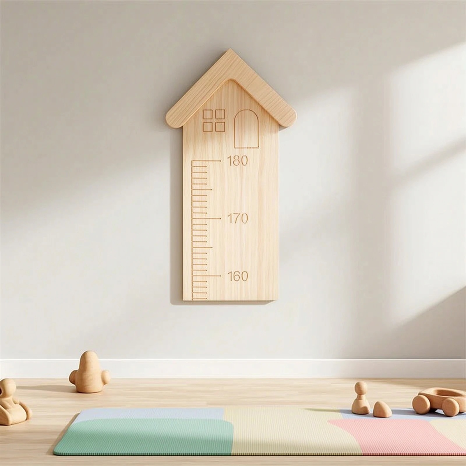Wooden Growth Chart Engraved Wall Growth Chart Wooden Height Ruler Damageundamaged Natural for Children, Nursery, Playroom