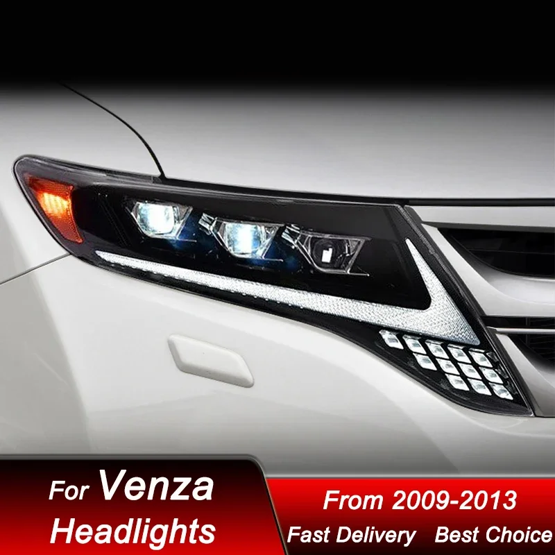 

Pop Car Styling Headlights For Toyota Venza 2009-2013 To Lexus Style Full LED Assembly Upgrade Projector Lens Accessories Kit