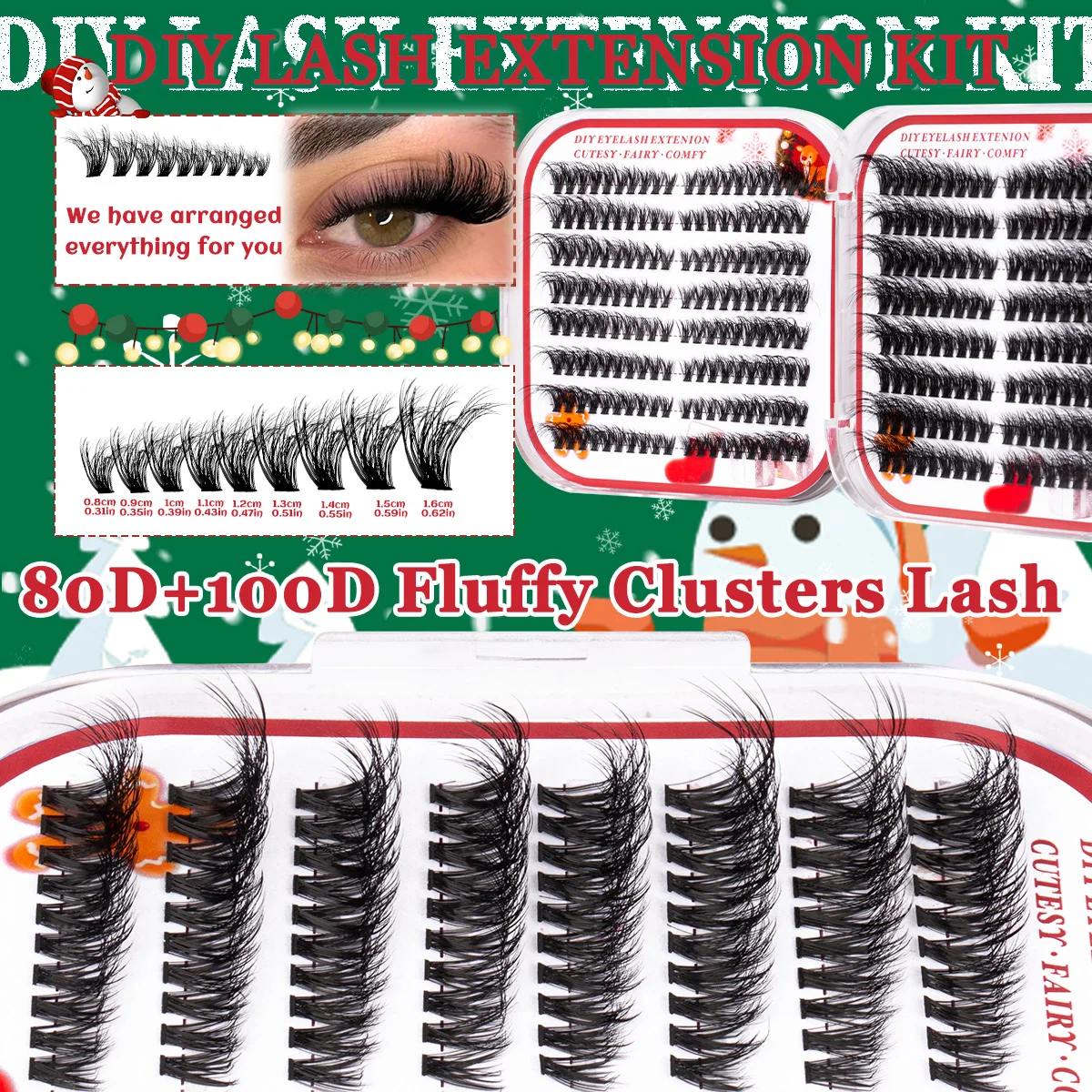 クリスマスギフト DIY まつげエクステ 大容量 フェスティバル コスプレ マンガ風 ウィスピー ルック まつげ接着剤 ピンセット付き