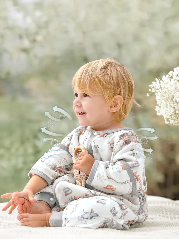 OUYUN Baby Muslin Cotton Sleep Sack Summer Spring - Lightweight Split-Leg Anti-Kick Blanket for Toddlers All Season Use