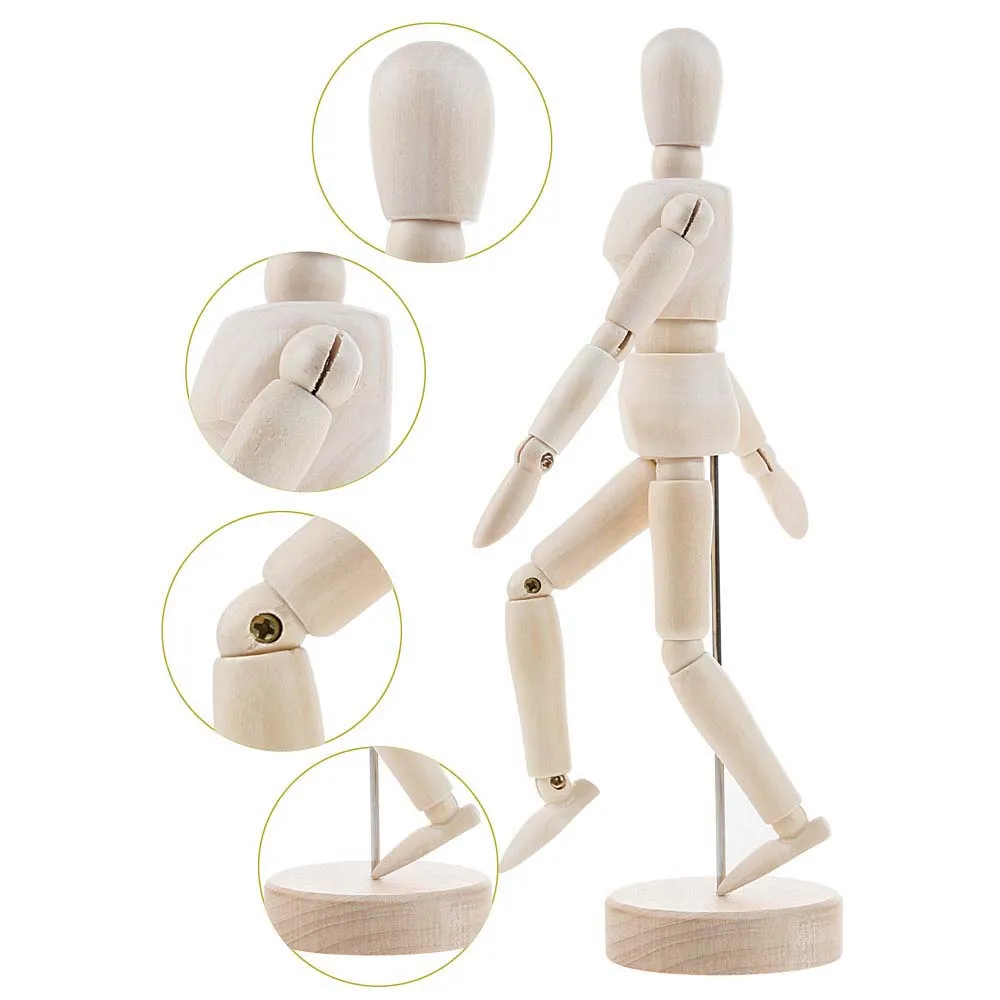 4.5 5.5 8 inch Sketch Supplies Art Models Artist Home Decor Ornaments Wooden  Action  Figures Mannequin Figure Model