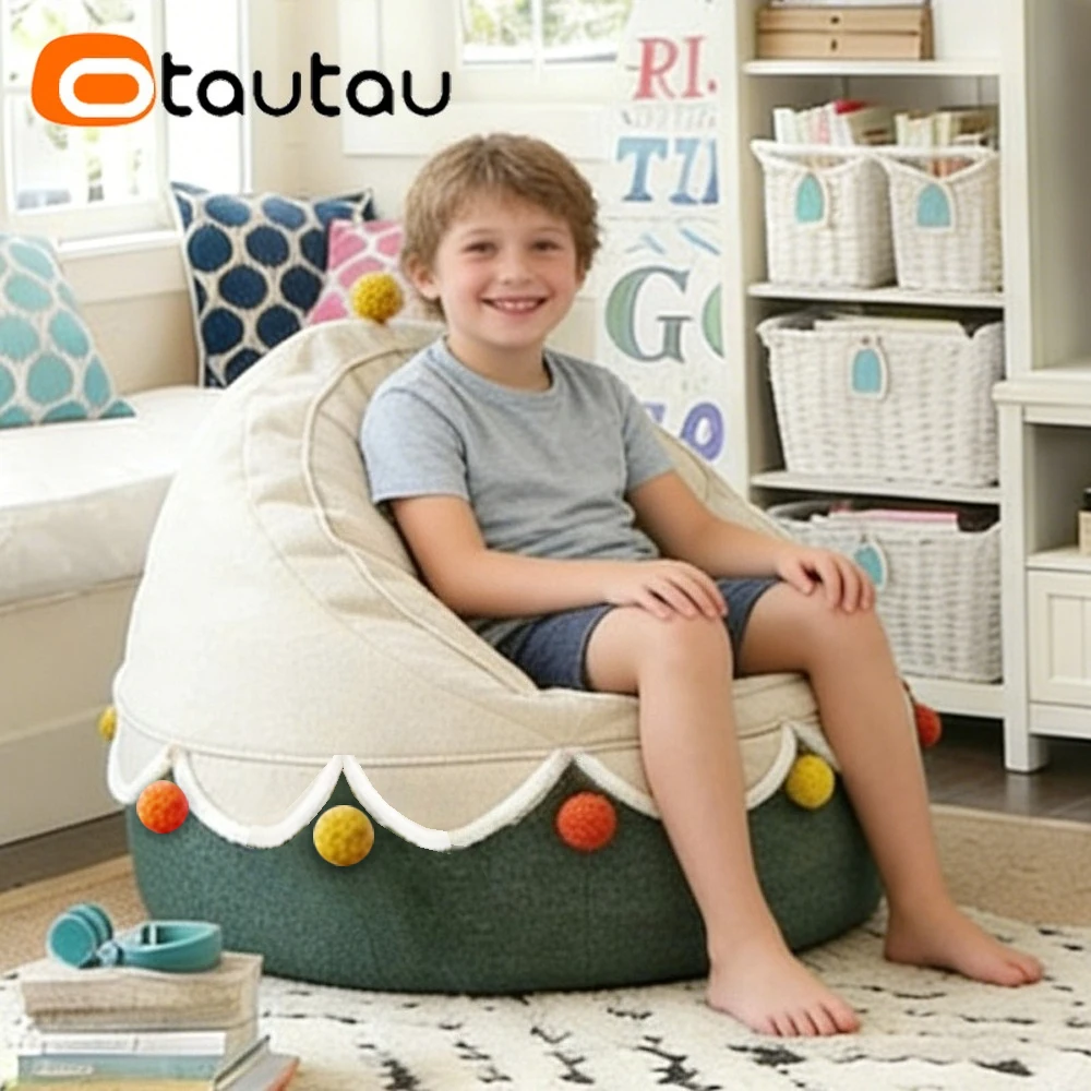 

OTAUTAU Children Bean Bag Cover Corner Nest Pouf Beanbag Cover Christmas Decor SF592【No Filler!Please Buy Filler Yourself!】
