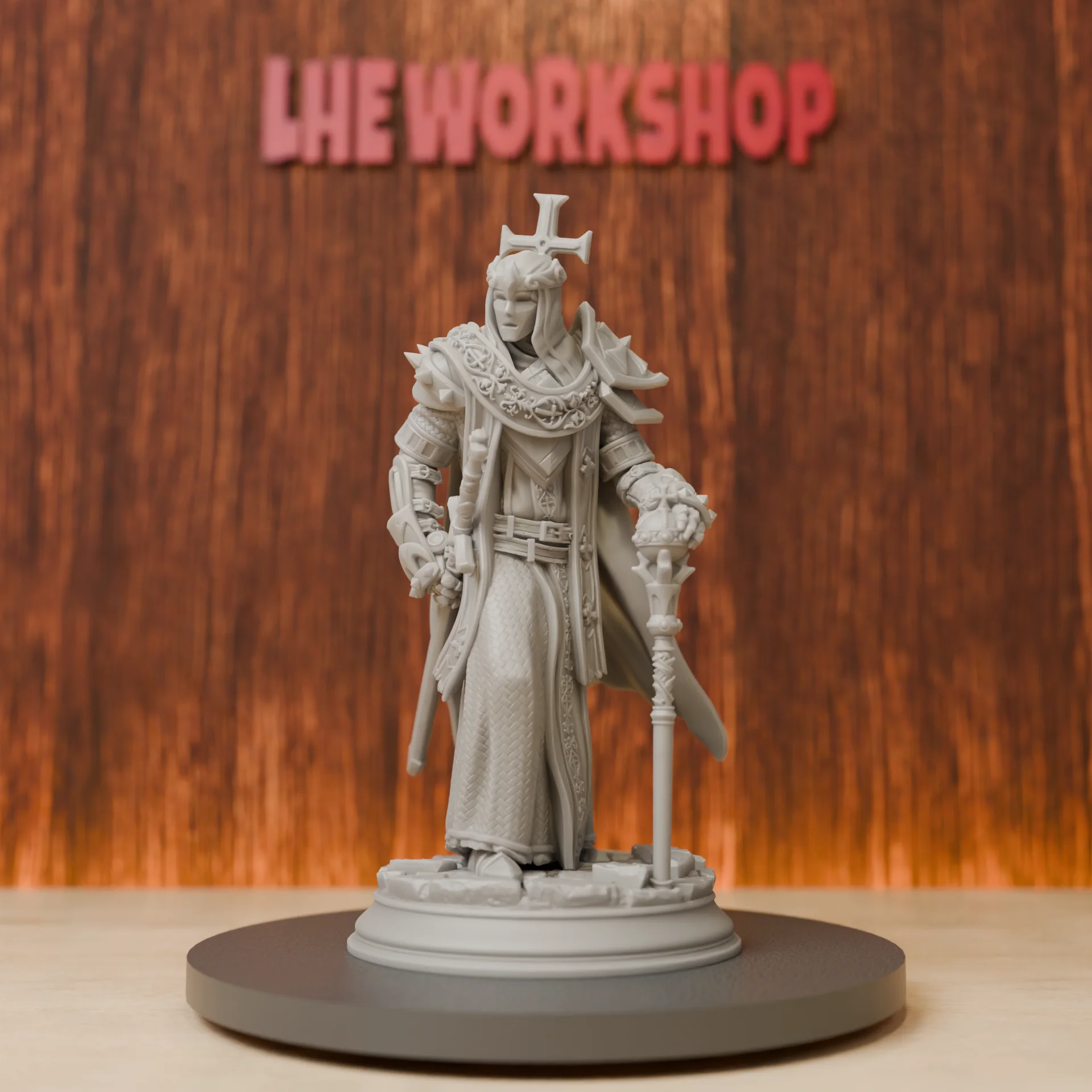 Arch Paladin Miniatures | 28mm-75mm | Resin 3D Printed DND Pathfinder Mini | Unpainted Grey