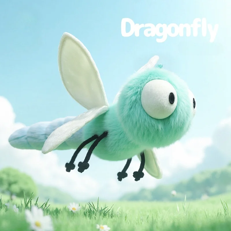 21cm Cartoon Funny Insect Series Plush Toy Soft Cute Garden Dragonfly Stuffed Animal Perfect Birthday Gift for Kids Girls or Boy