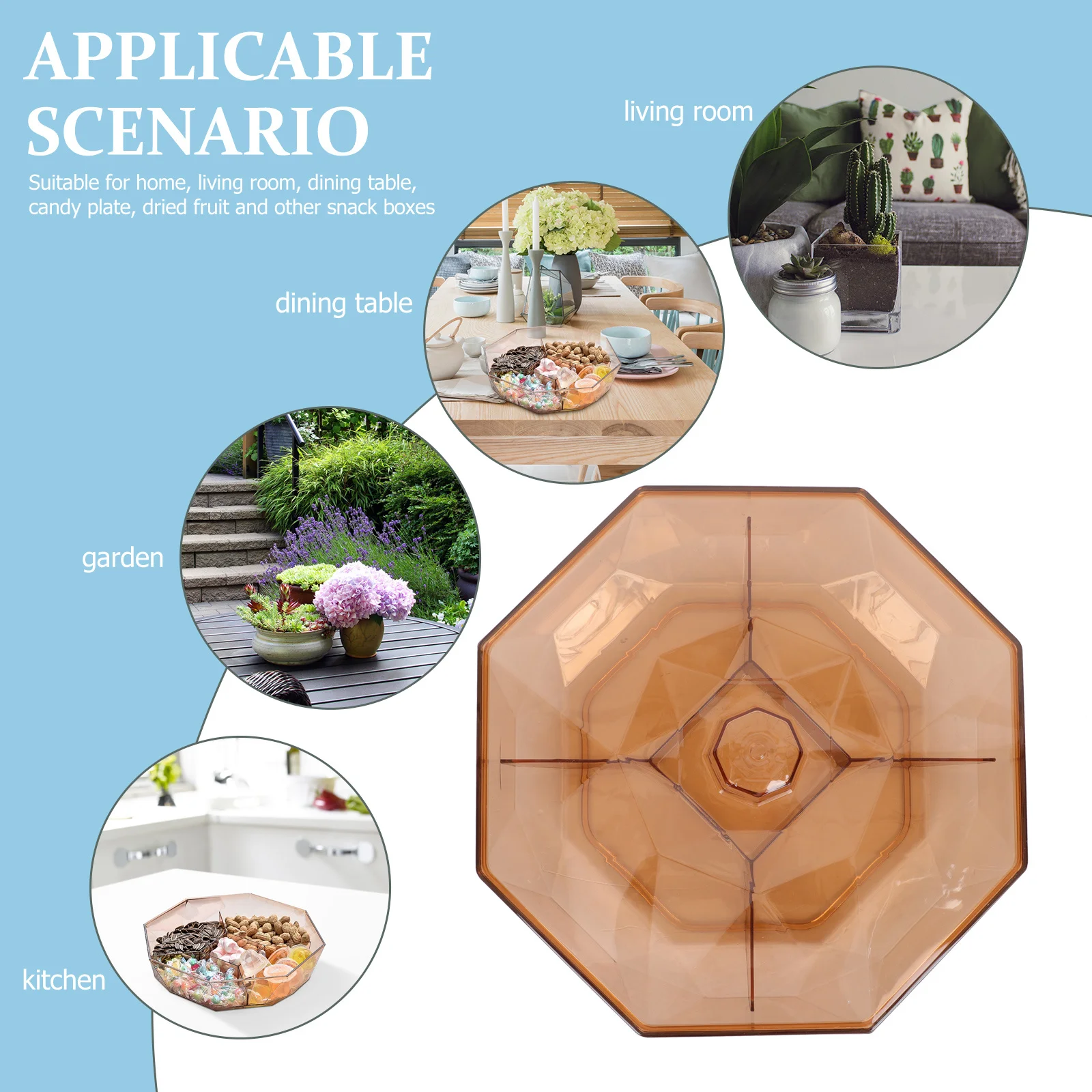 

Dry Fruit Tray European Style Snack Storage Box Candy Storage Container Lid Multi-Grid Party Snacks Box Dry Fruit Tray