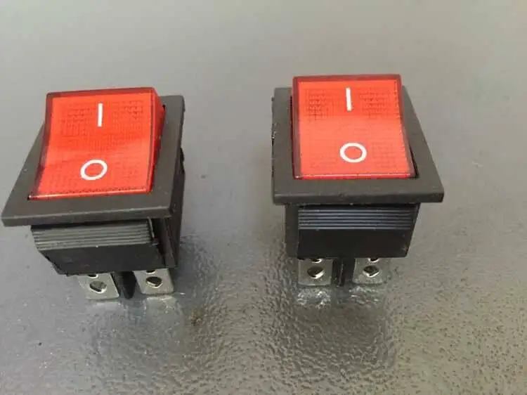 Boat Type 4-Pin 2-Gear Rocker Switch, Power On/Off Push Button Switch, Replacement Part for Strapping Machine & Sealing Machine