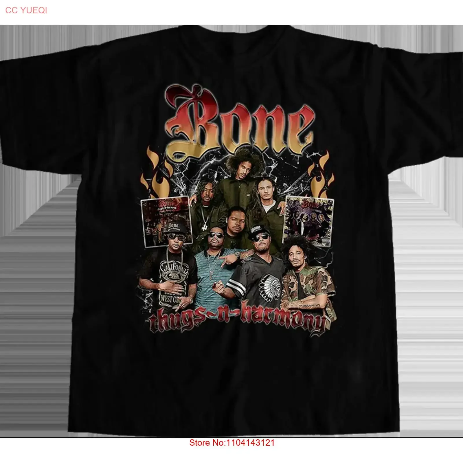 Bone Thugs And Harmony Band Black Adult T Shirt Cotton AL389 vintage Washed streetwear Versatile Casual Stretched fashion