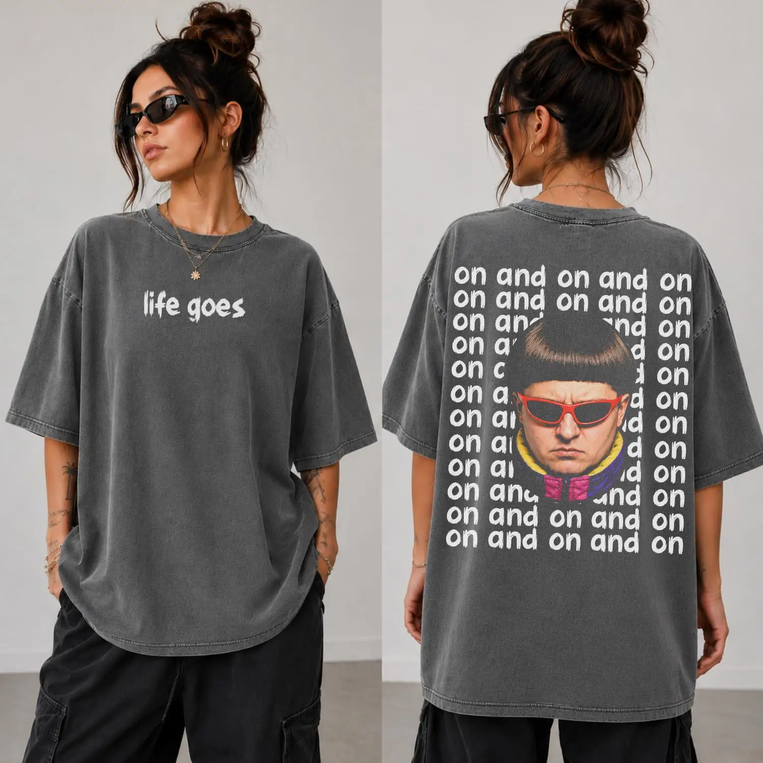 Oliver Tree Life Goes on T-shirt Men and Women Summer 100 Cotton Y2K Shirts Fashion High Quality Short Sleeved Top Streetwear