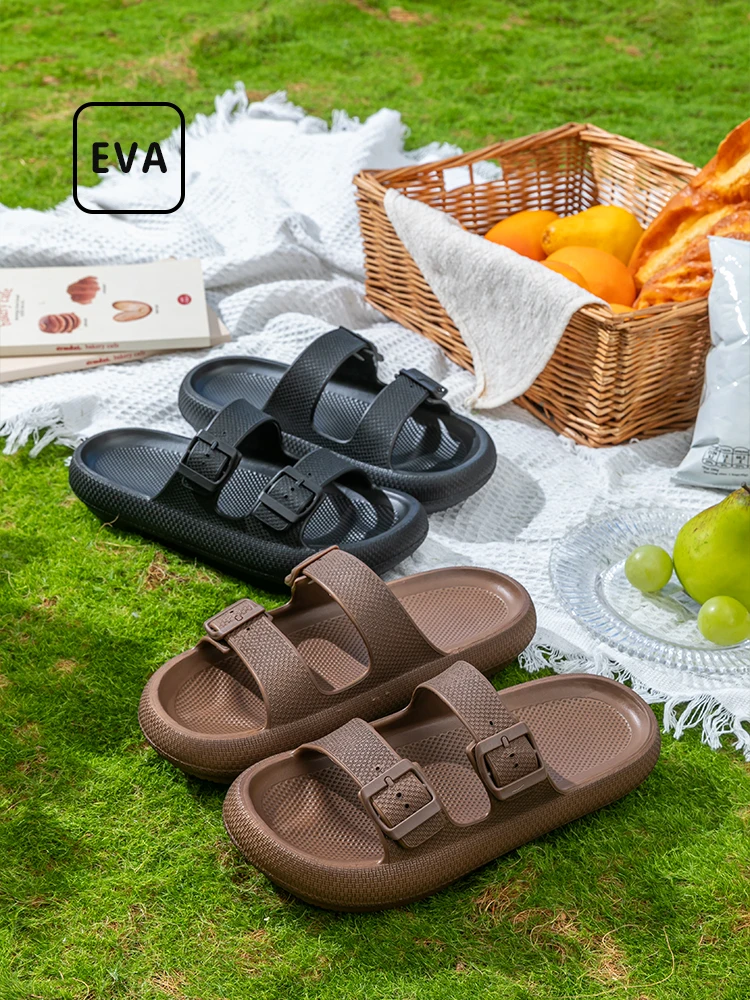 Leichte Herren-Sandalen mit offener Zehenpartie, rutschfeste Badezimmer-Flip-Flops mit bequemer Fußgewölbeunterstützung, trendige, lässige Sommerschuhe – Detail 1