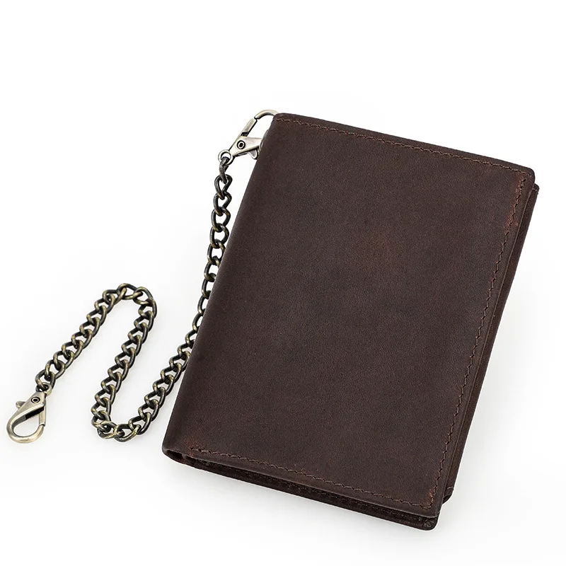 Anti-theft Brush Leather Crazy Horse Cowhide Vertical Twelve Zodiac Men's Wallet Female Men's Wallet Genuine Leather Men Wallets