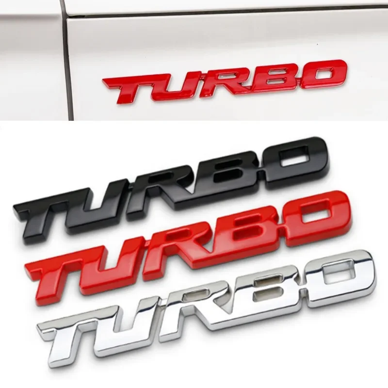 3D Metal Turbo Rear Trunk Side Fender Emblem Badge Sticker Decals For Ford Focus 2 3 ST RS Fiesta Mondeo Tuga Ecosport Fusion