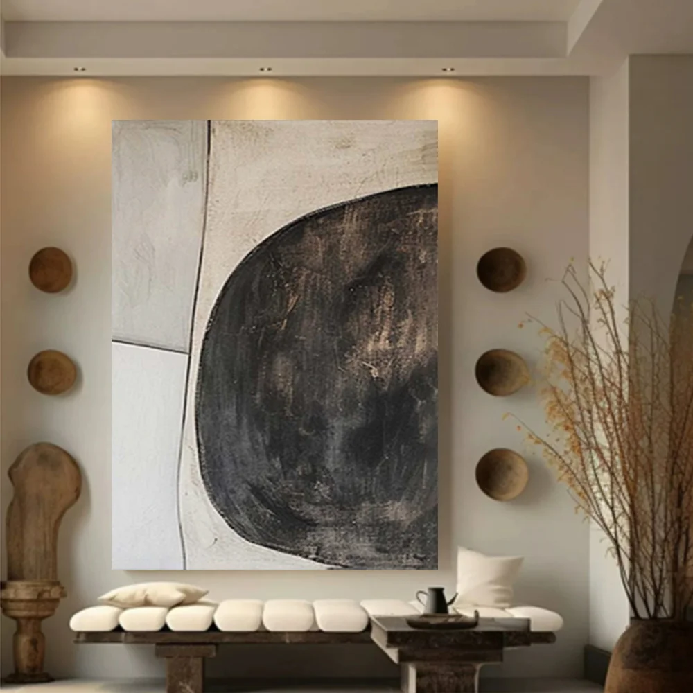 

100% hand drawn black abstract oil painting original wall painting home living room decoration paint interior aesthetics