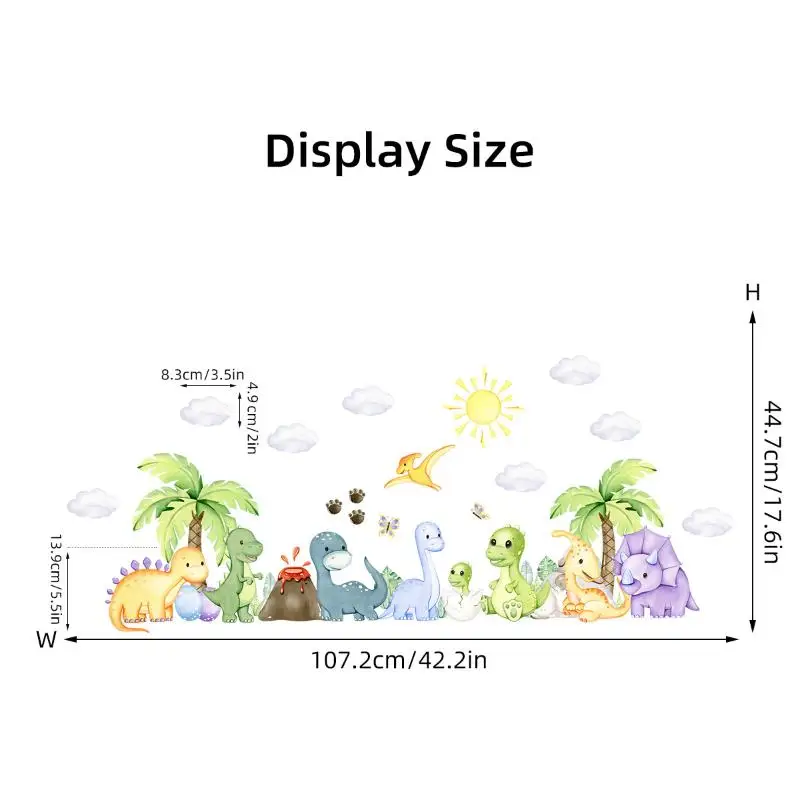 Cartoon Cute Dinosaur Wall Stickers For Children Room Boy Kids Room Living Room Nursery Background Decoration Wall Decals