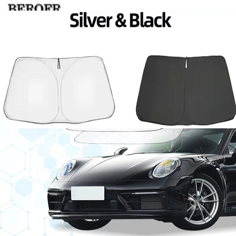 Windshield Sun Shade For Porsche 911 GT3 991 997 996 993 92 Sunshade Sun Visor Protector Foldable Blocks UV Rays Keep Car Cooler