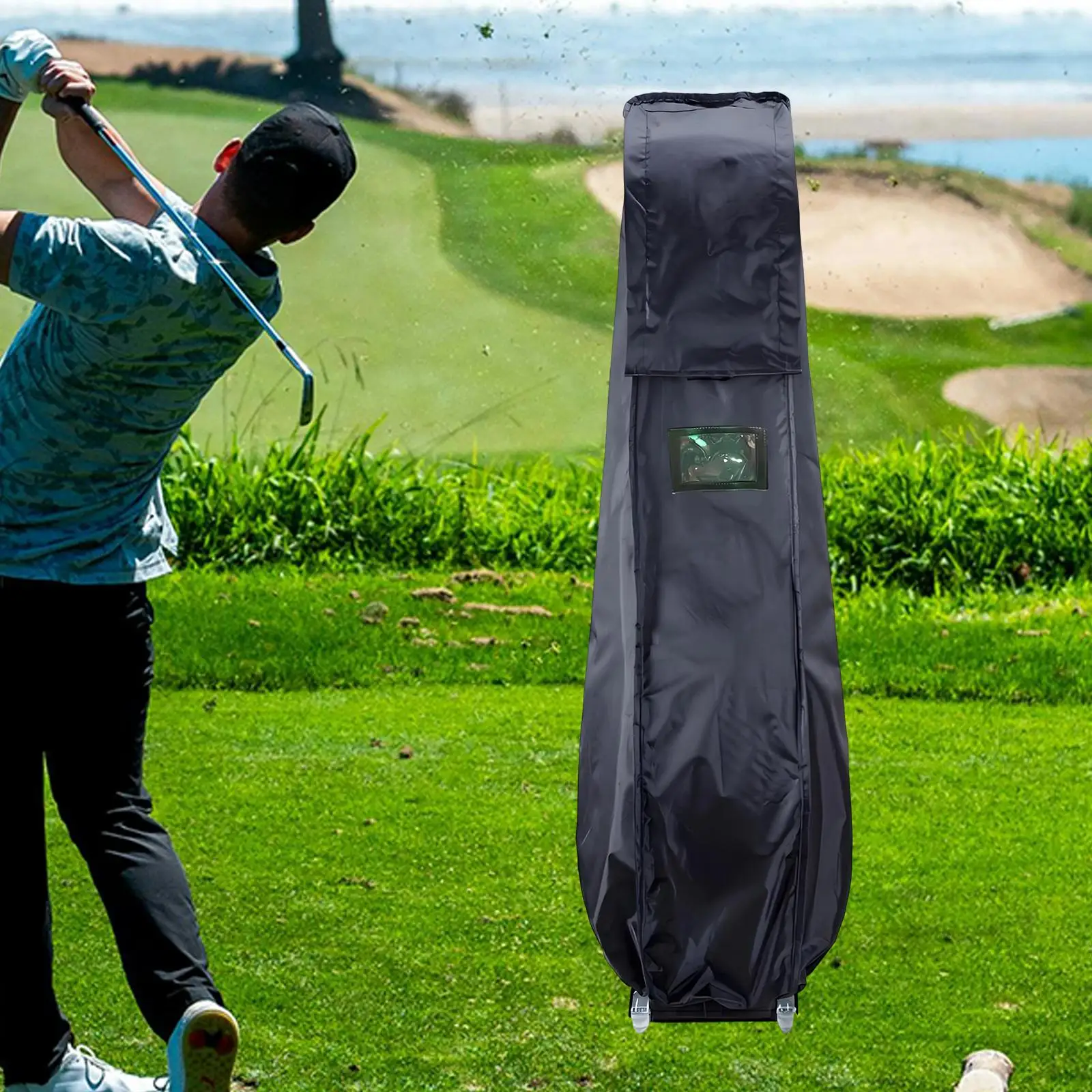 

Сумка для гольфа с дождевиком, пылезащитный чехол, складной, подходит для всех стандартных сумок, аксессуар, 44,8 x 13,7 дюйма, гладкая молния от дождя