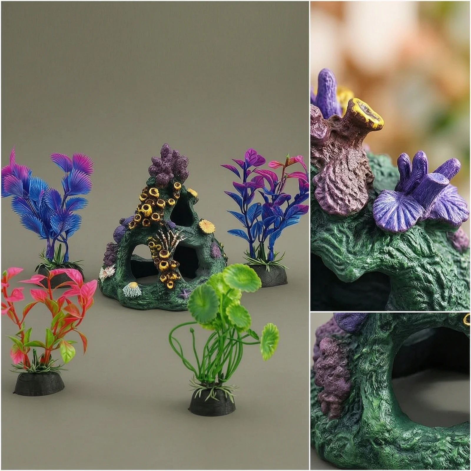 Aquarium Cave with Plants Vibr - Planted Aquarium With Rocks recension och pris