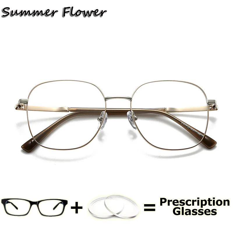 

Square Myopia Prescription Glasses Optics Spectacle Photochromic Multifocal Bifocal Lens Titanium Alloy Titanium Glasses Man