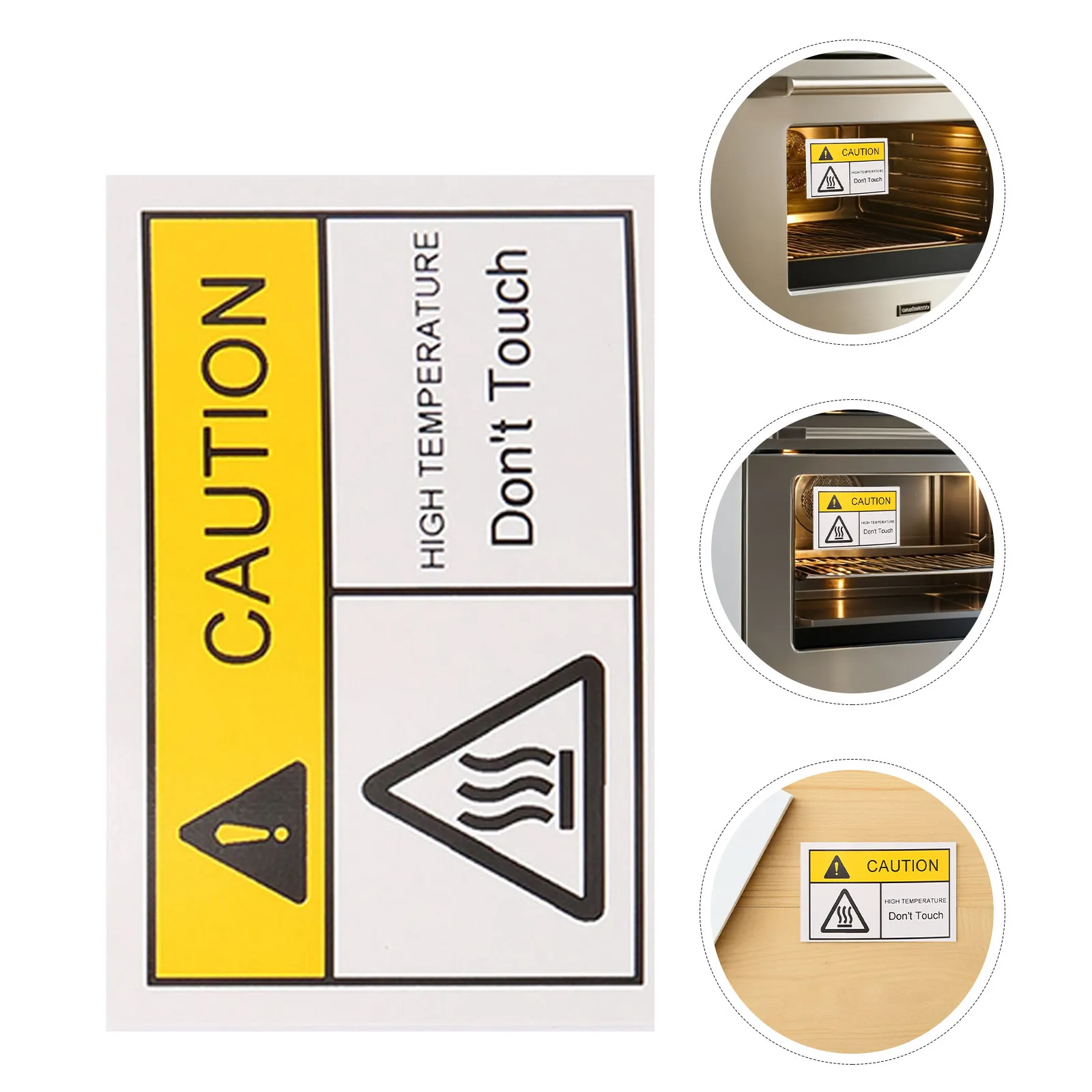 

Набор из 3 термостойких предупреждающих наклеек: «Не прикасаться», «Осторожно, высокая температура». Самоклеящиеся термонаклейки для оборудования.