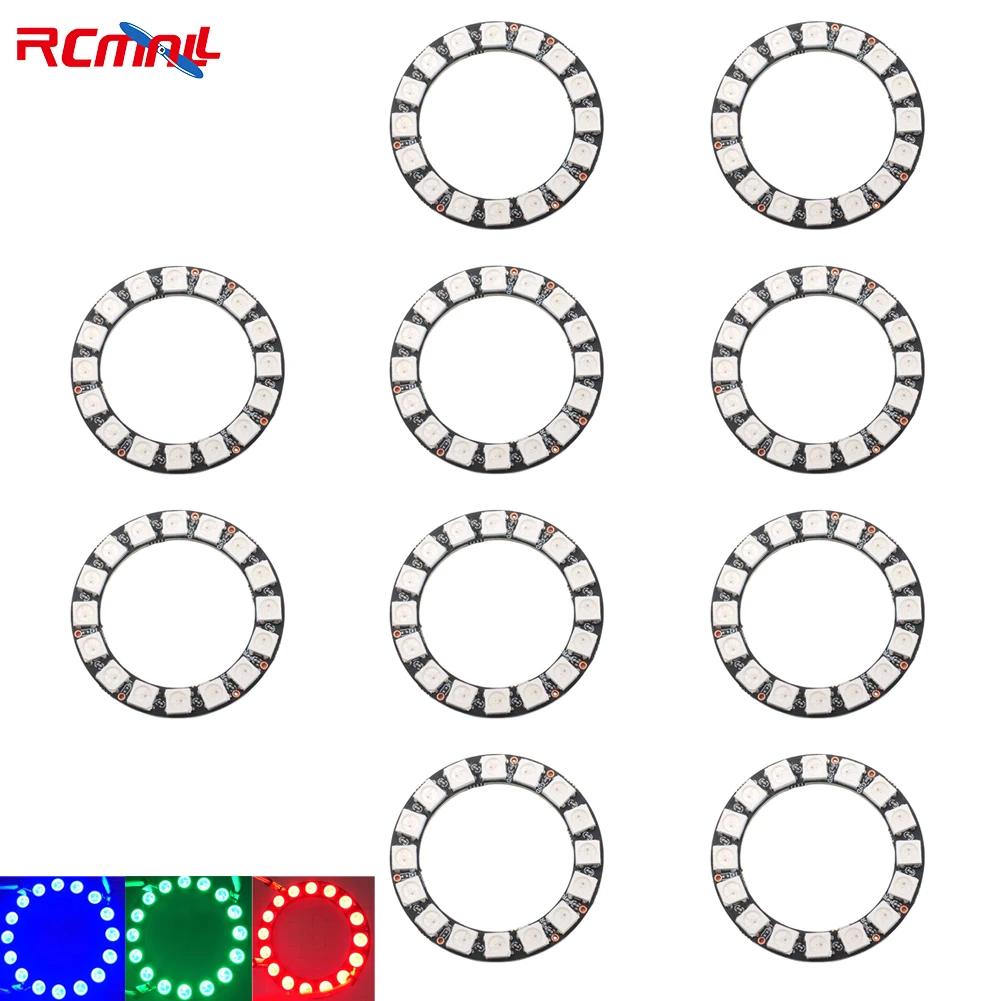 10PCS 16 Bits WS2812B 5050 RGB LED Ring Lamp Light with Integrated Drivers WS2812 for Arduino