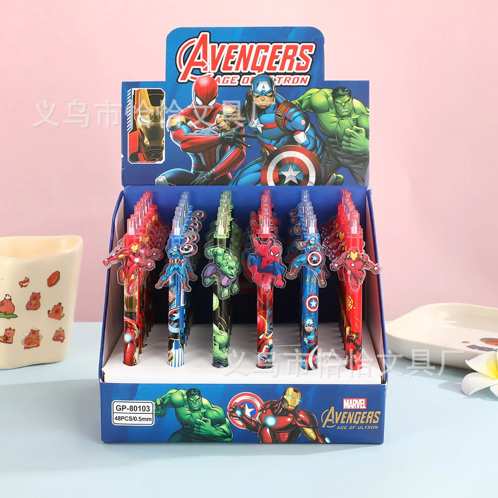 

SpiderMan Iron Man Patch Gel Pen Creative Handsome Smooth Quick-drying Press Pen