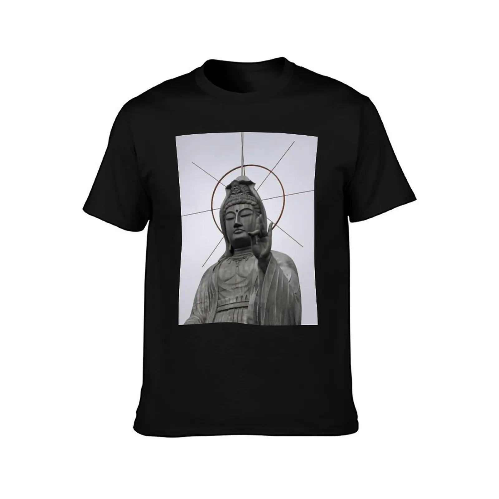 Kannon, Bodhisattva of Compassion T-Shirt, Summer Casual Cotton Tee, Oversized Streetwear Tops, Vintage Graphic Print