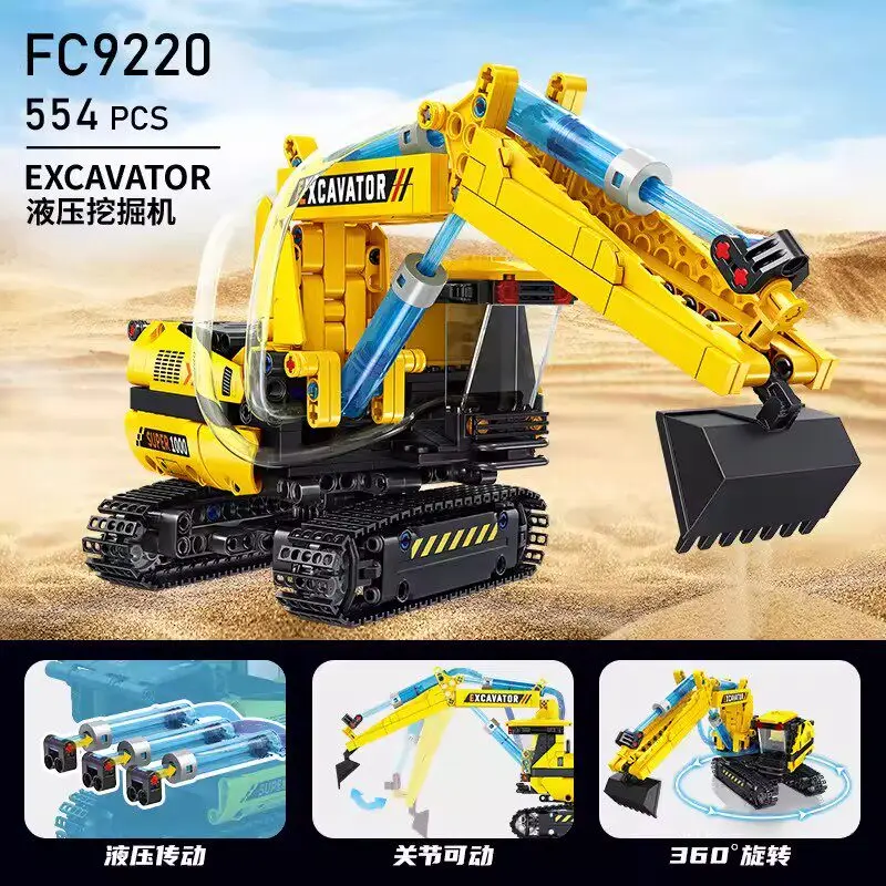 Bagger-Modelle Bausteine MOC Stadt-Baufahrzeuge Lernspielzeug Geschenk für Jungen