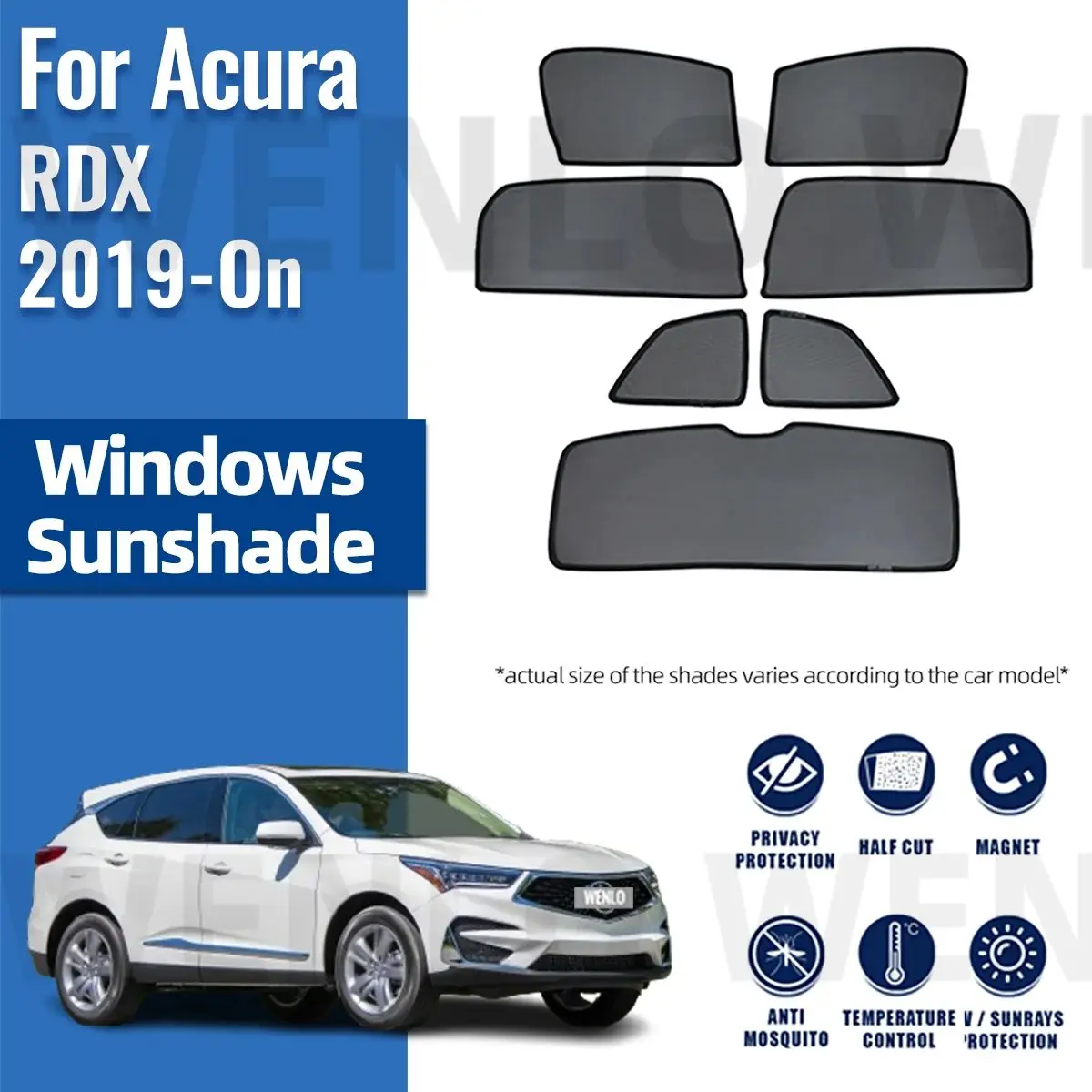 

For Acura RDX 3rd Generation 2019-2023 Magnetic Car Sunshade Visor Front Windshield Curtain Rear Side Baby Window Sun Shade