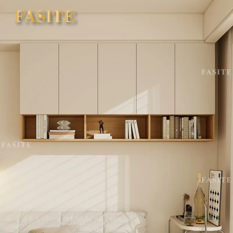 Solid Wood Wall Cabinet For Living Room Bedroom Balcony Storage Locker Small Apartment Household Furniture Space Saving Fixed