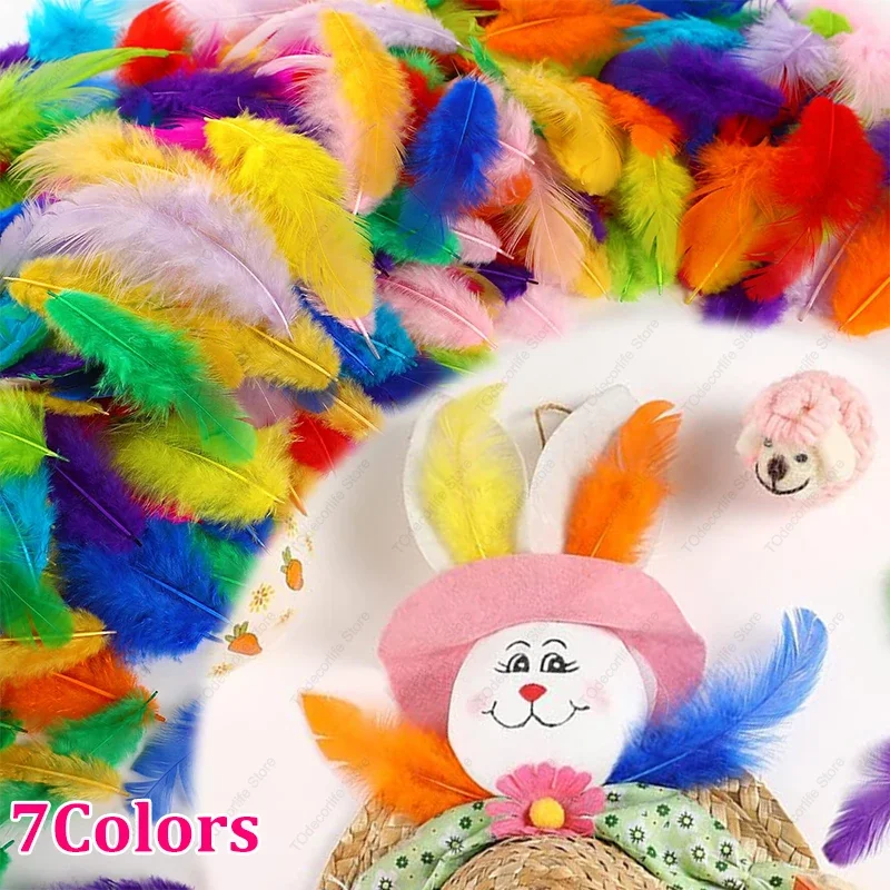 

100-1000 шт. красочные перья для рукоделия радужного цвета перо ручной работы для свадьбы DIY украшения перо 3-5 дюймов