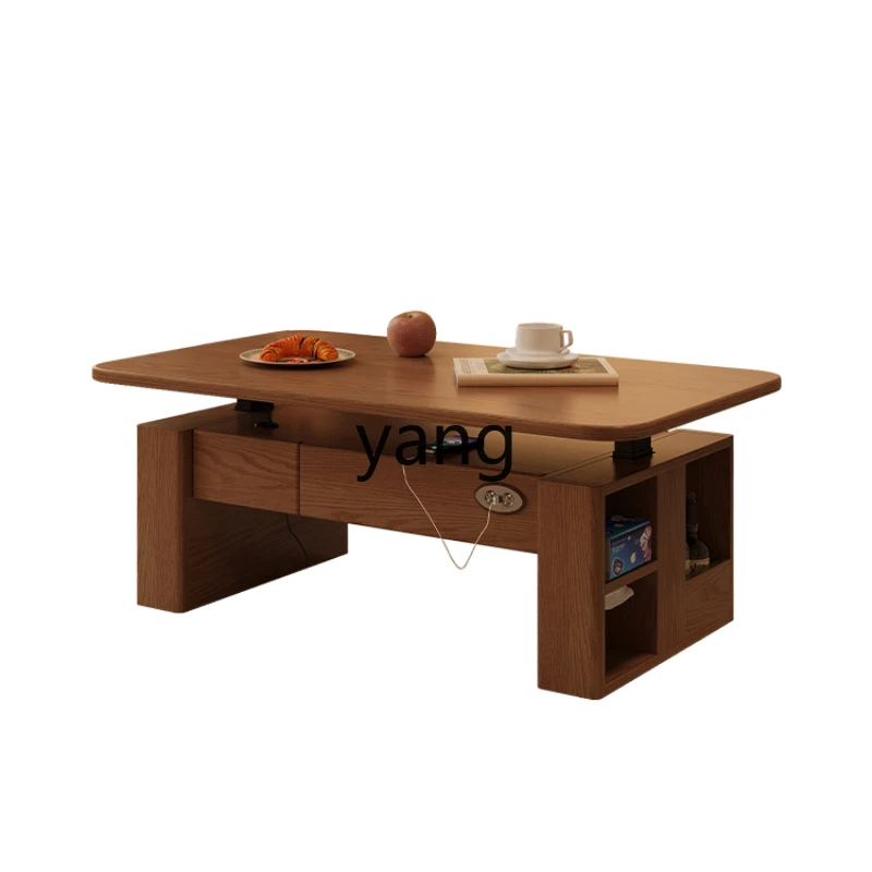 Yjq  Intelligent Electric Liftable Meal Table Dual-Use Multifunctional Office Study Computer Desk Small Mobile Tea Table