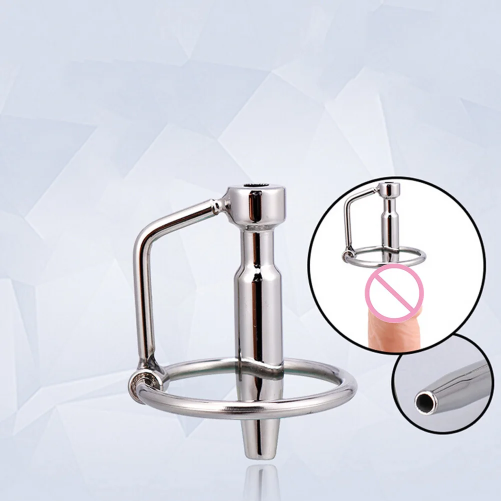 Stainless Steel 45mm Urethral Sound Dilators Hollow Penis Plug With Glans Rings Sex Products For Men Male Chastity Device