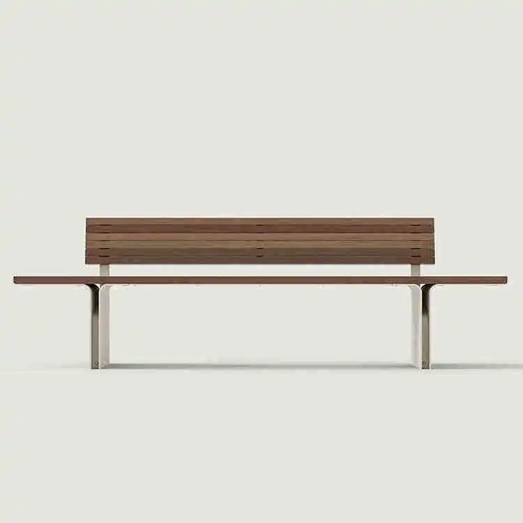 HYS outdoor tables and chairs courtyard villa garden open-air balcony leisure bench stainless steel anti-corrosion teak back