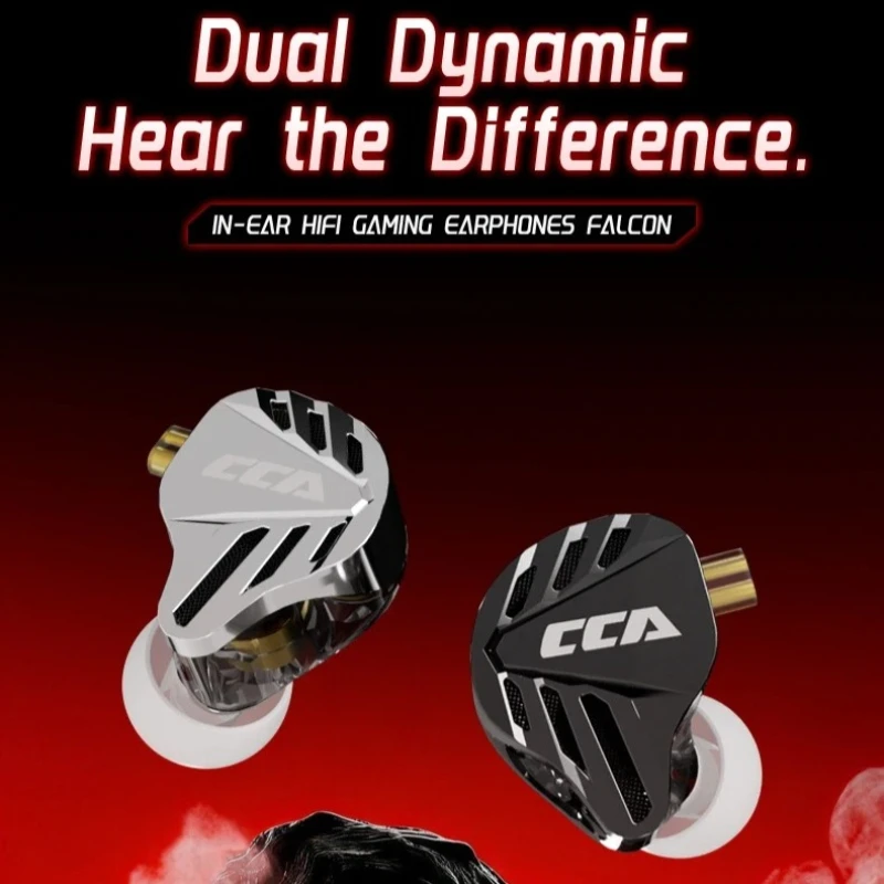 CCA Falcon Double-action HIFI In-ear Wired Game E-sports Headset 7.1-channel FPS Exclusive Listening Identification