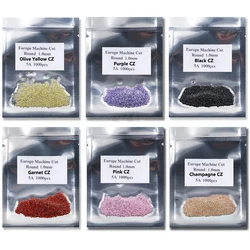 1000pcs/bag AAAAA Grade Multicolor 0.8~2.5mm Loose Zircon Stone Brilliant Round Cut Cubic Zirconia Stones For Jewelry Making DIY