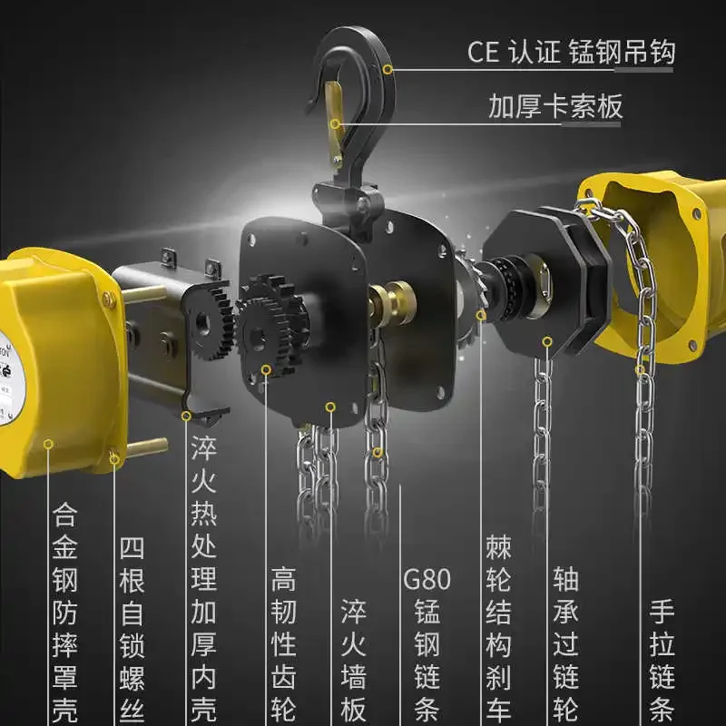 Mini hand hoist Small half ton manual hoist 0.5 tons 1/2/3/5 tons household small hoist
