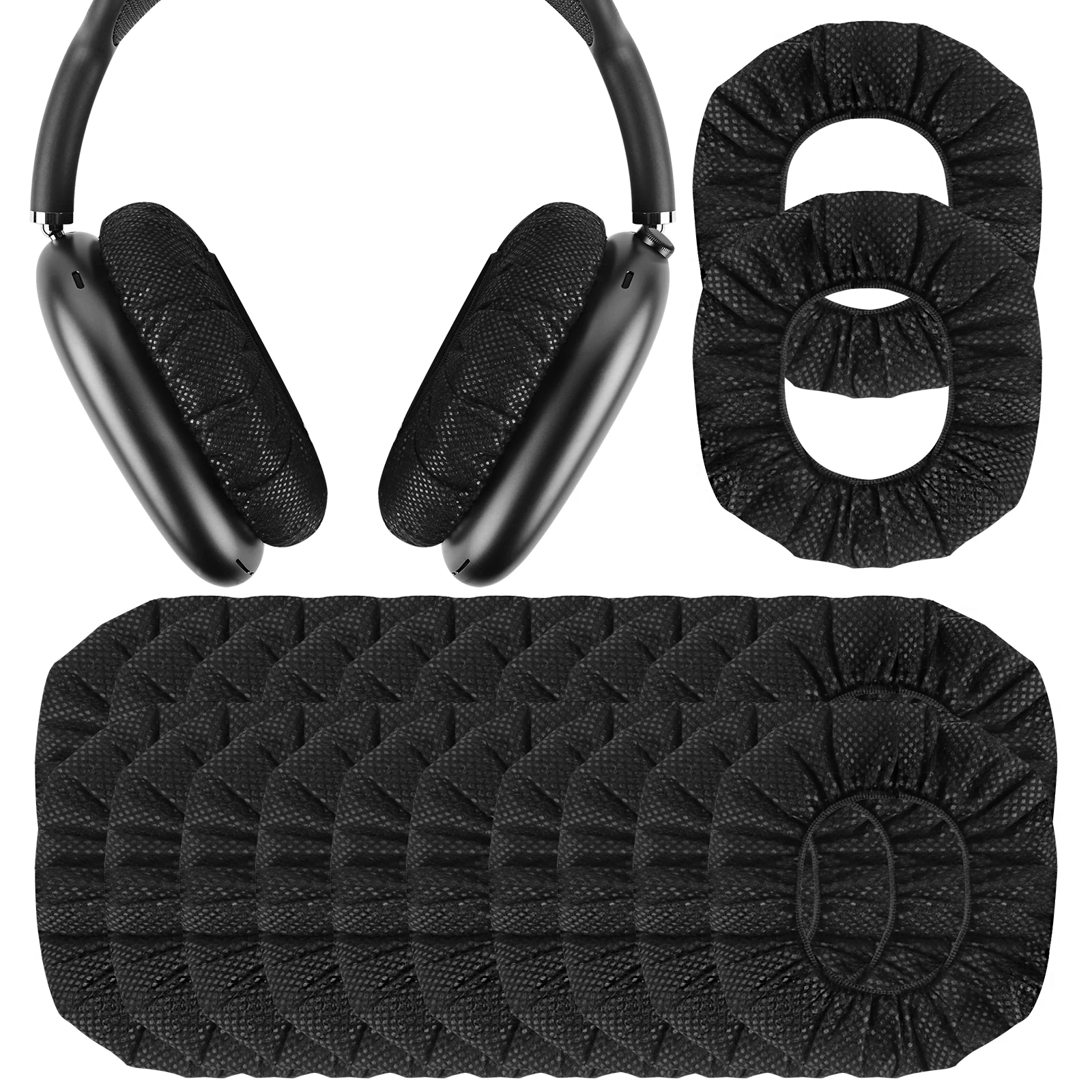 Geekria 100 Pairs Disposable Headphones Ear Cover for Over-Ear Headset Earcup, Stretchable Sanitary Ear Pads Cover