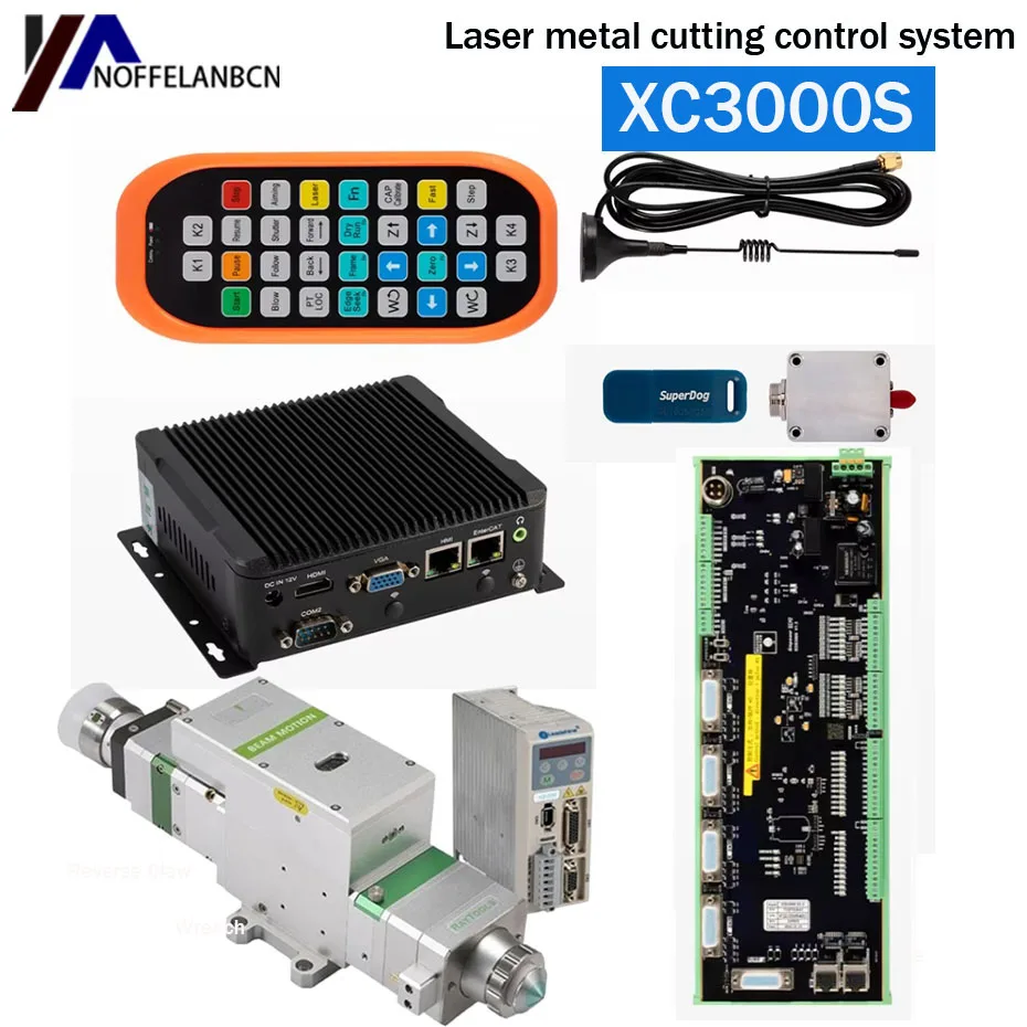 Raytools laser cutting control system XC3000S+BM110 autofocus laser cutting head 3.3KW with motor driver QBH metal cutting