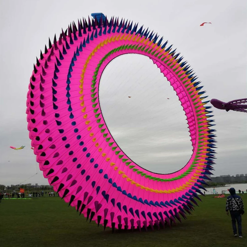 Anillo de cometa grande, calcetines de viento voladores, cometa de pulpo de fábrica, cometa de dragón inflable, carrete volador, cometa gigante para fumar